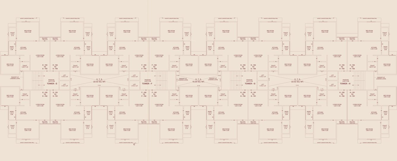  vallabh aangan Block E To H Cluster Plan from 1st to 7th Floor
