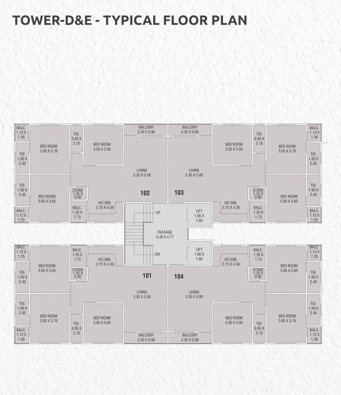 amardeep landmark phase ii Tower D E Cluster Plan from 1st to 7th Floor