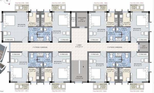  sudarshan Block B1 And B2 Cluster Plan from 1st to 5th Floor