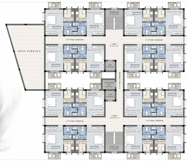  sudarshan Block C Cluster Plan from 1st to 5th Floor