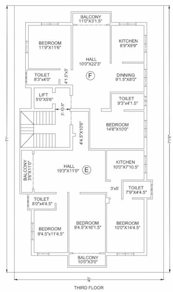  flats Flats Cluster Plan for 3rd Floor