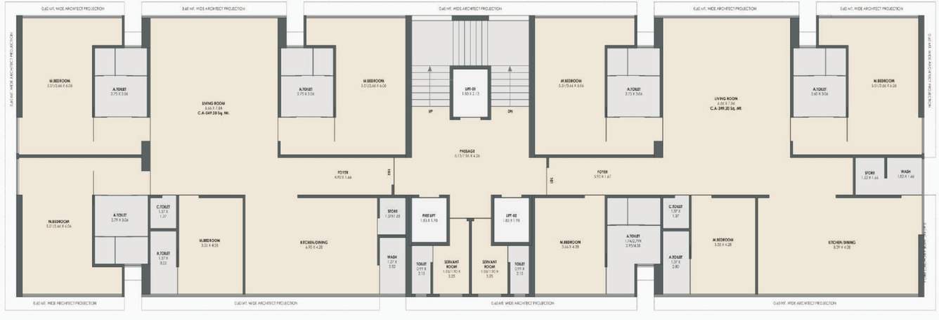  kalp residency Wing A Cluster Plan From 1st To 10th Floor
