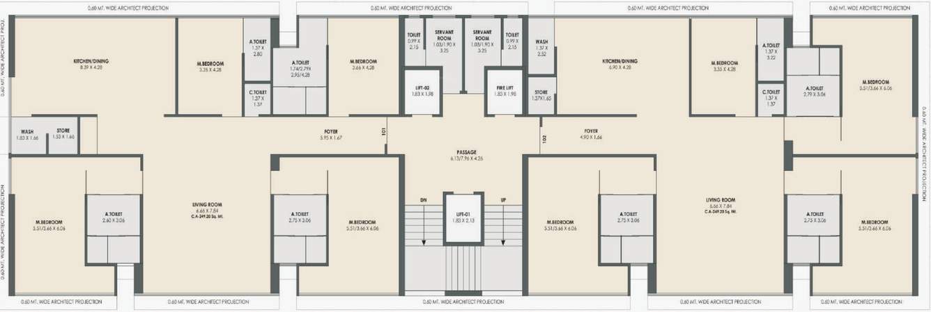  kalp residency Wing B Cluster Plan From 1st To 10th Floor