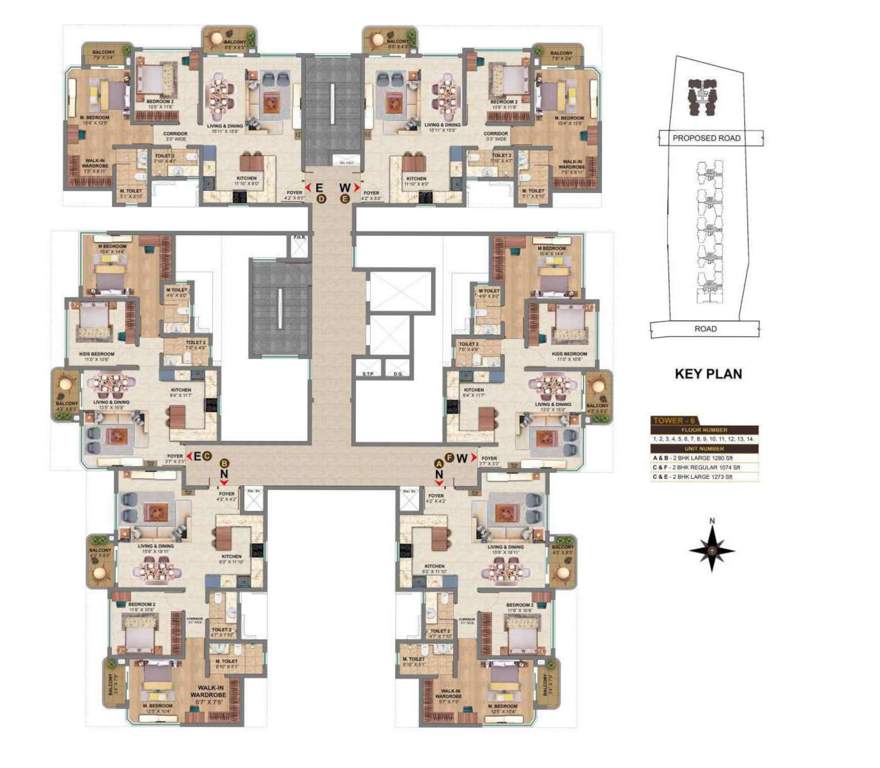  mvn aero one t5 and t6 Tower 6 Cluster Plan From 1st To 14th Floor