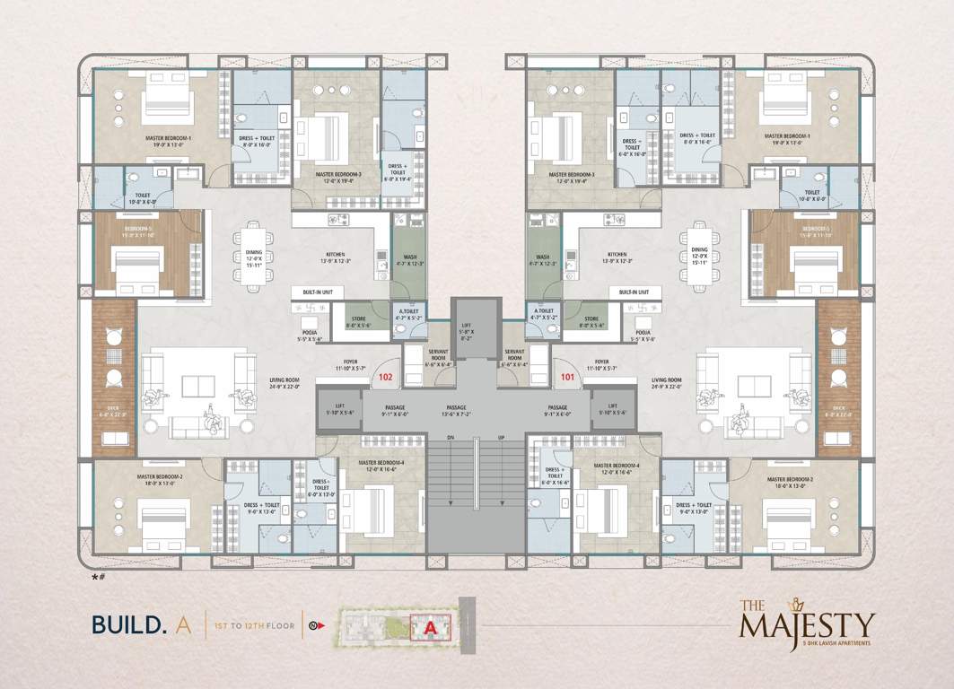  the majesty Block A Cluster Plan from 1st to 12th Floor