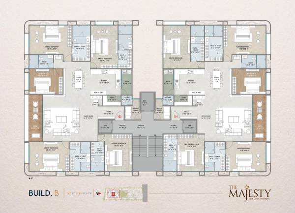  the-majesty Block B Cluster Plan from 1st to 12th Floor