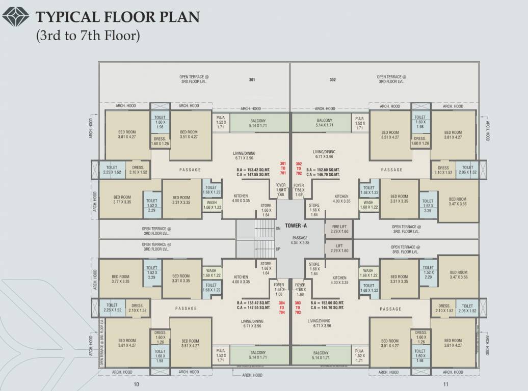 param solitaire Param Solitaire Cluster Plan from 3rd to 7th Floor