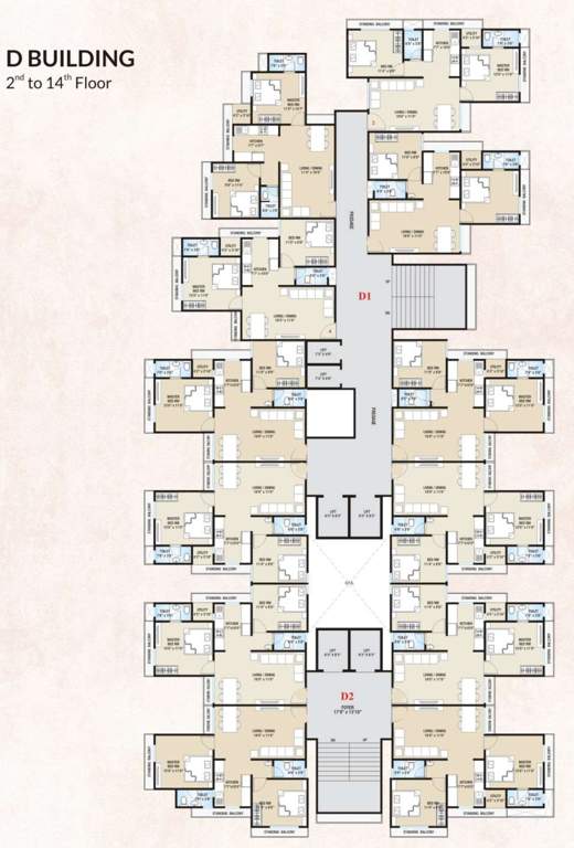  anjani nandan town D Cluster Plan From 2nd To 14th Floor