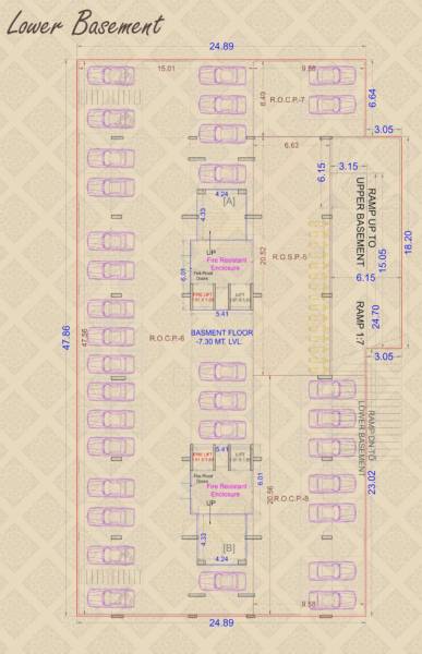  imperia Block A & B Lower Basement Floor Cluster Plan