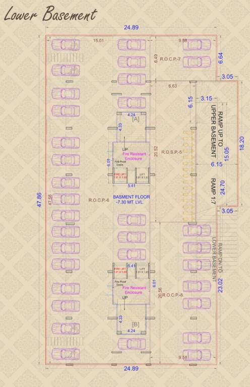  imperia Block A & B Lower Basement Floor Cluster Plan