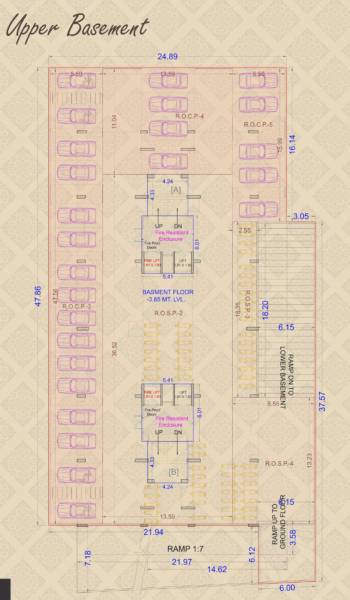  imperia Block A & B Upper Basement Floor Cluster Plan