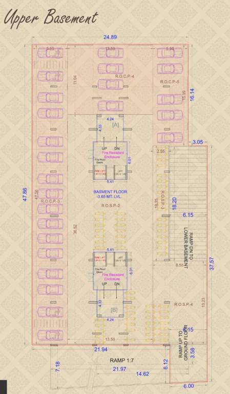  imperia Block A & B Upper Basement Floor Cluster Plan