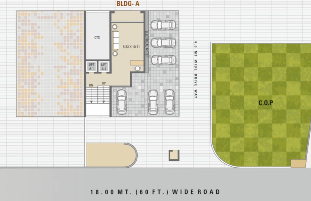 green serene Block A Ground Floor Cluster Plan
