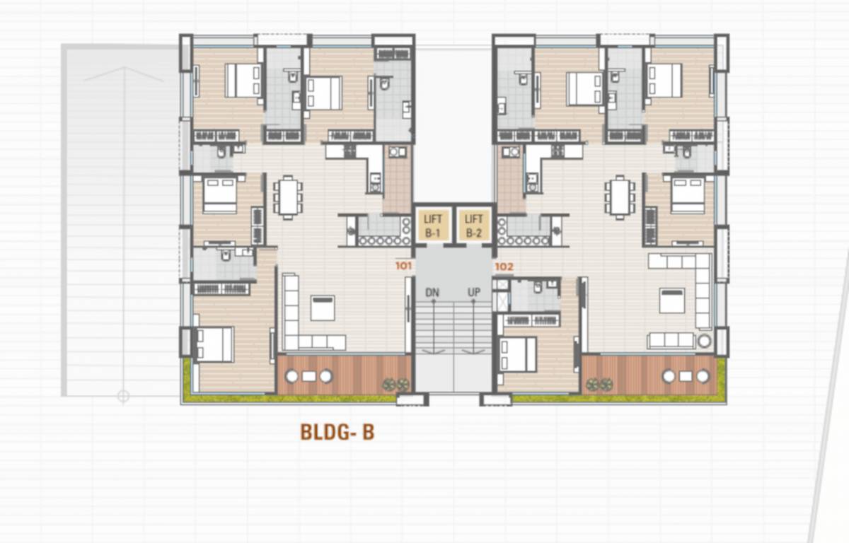 green serene Block B Cluster Plan from 1st to 11th Floor