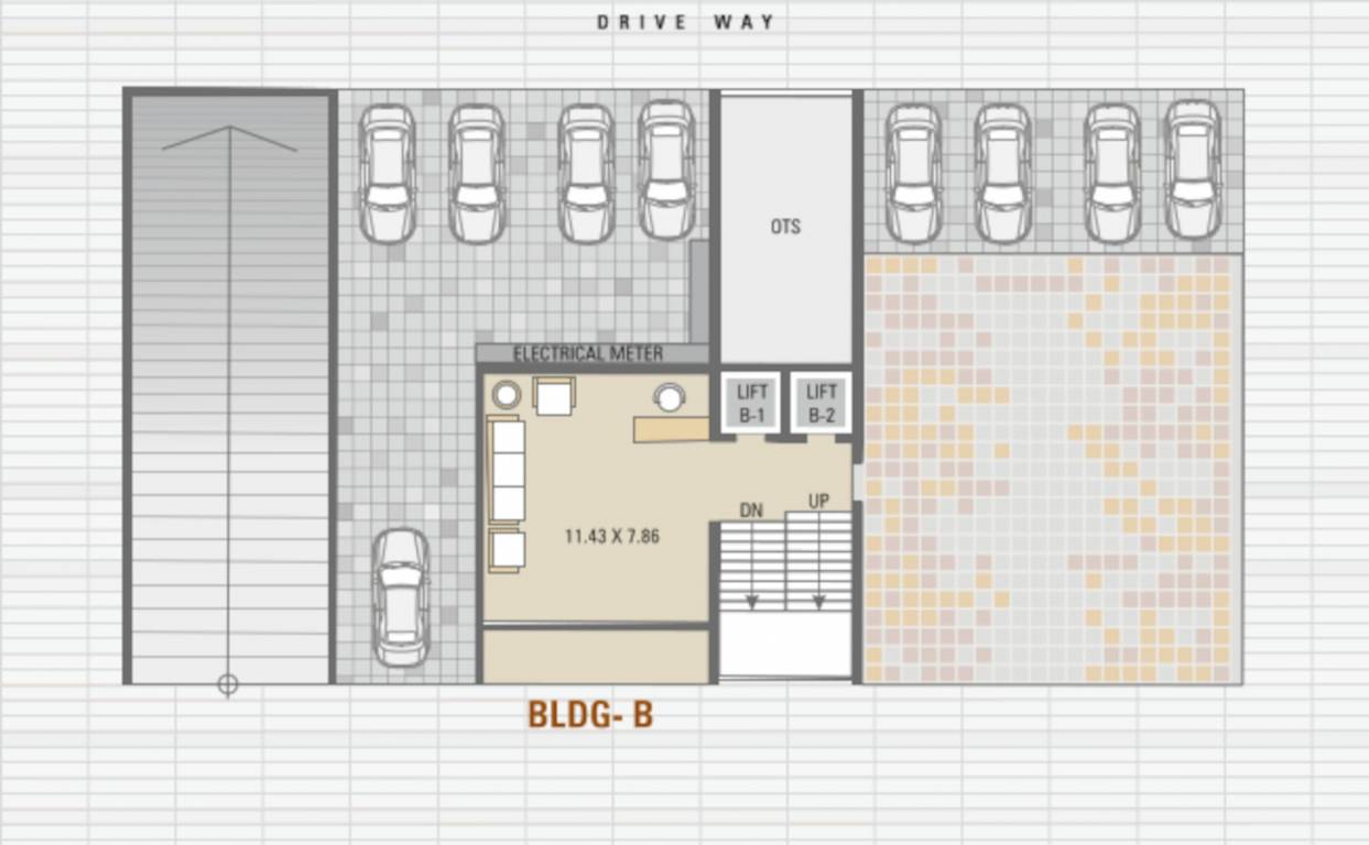 green serene Block B Ground Floor Cluster Plan