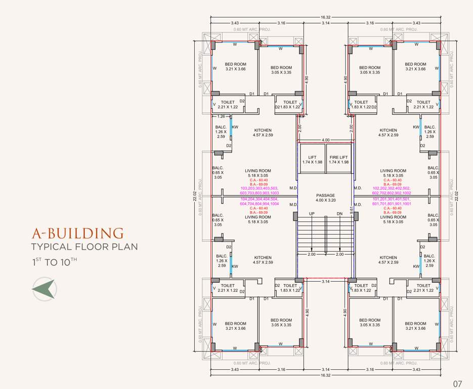  prayosha orchid Block A Cluster Plan from 1st to 10th Floor