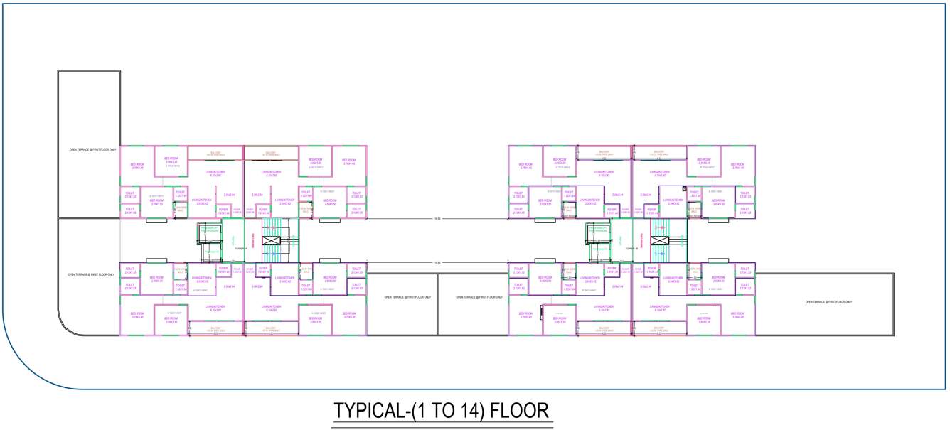 star city iii Tower A To B Cluster Plan From 1st To 14th Floor
