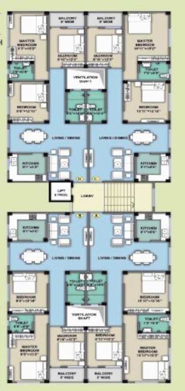  the golden palm Block A Cluster Plan from 1st to 4th Floor
