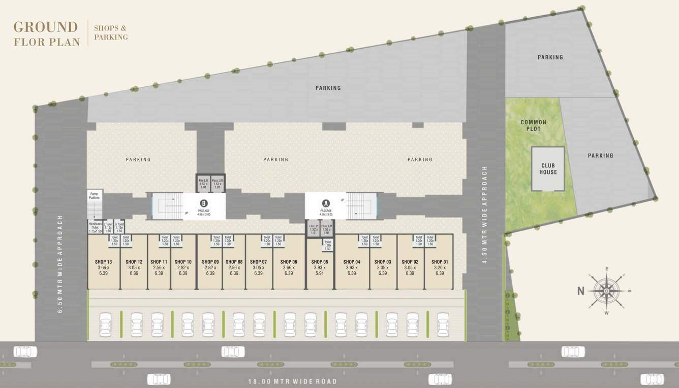  shivalay luxuria A To B Cluster Plan For Ground Floor