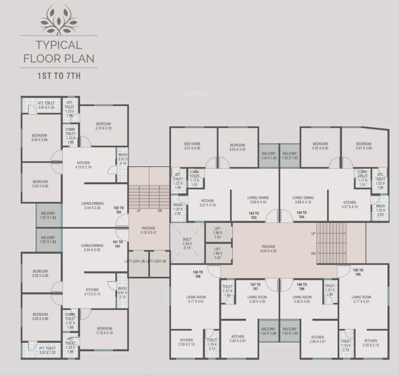  elite heights Elite Heights Cluster Plan from 1st to 7th Floor