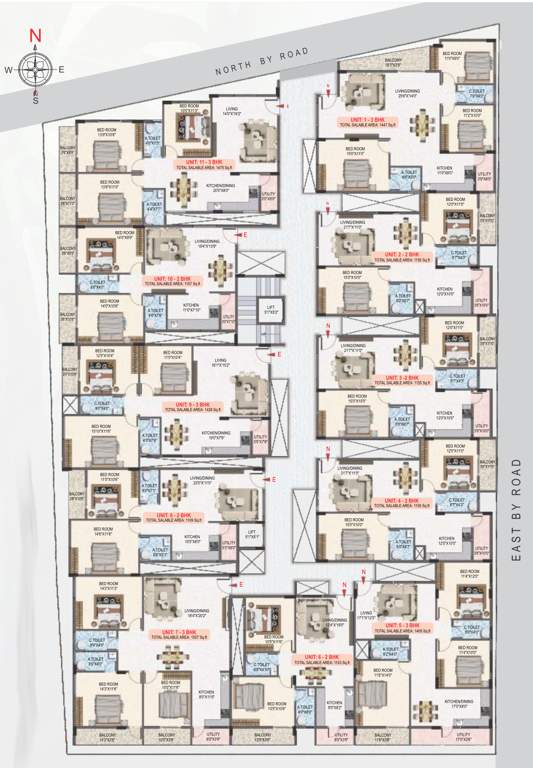  ruthanvi paradise Ruthanvi Paradise Cluster Plan from 1st to 4th Floor