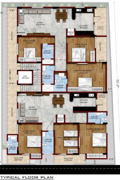  rk-splendour RK Splendour Cluster Plan from 1st to 5th Floor