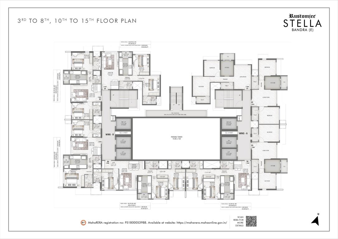  stella Rustomjee Stella Cluster Plan from 3rd to 8th Floor