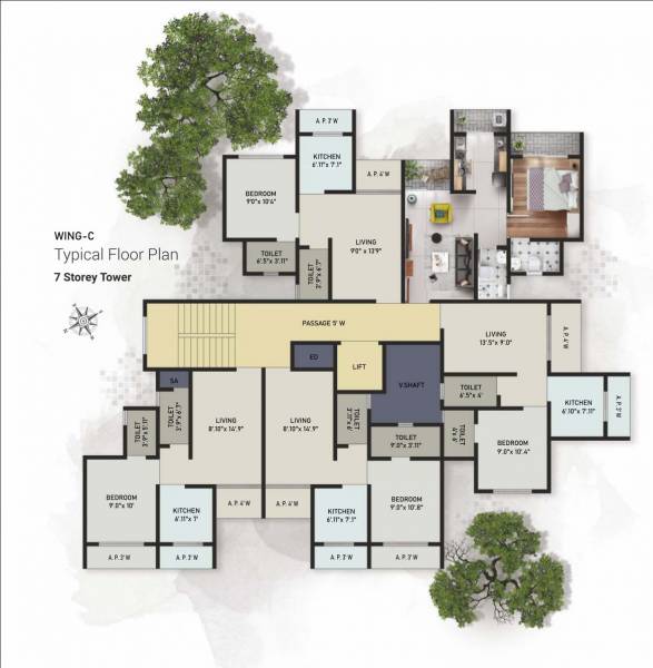  patels-horizon Wing A Cluster Plan