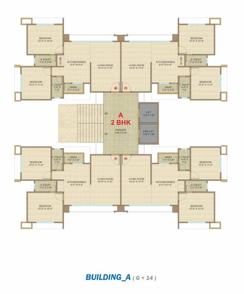 Block A Cluster Plan for Typical Floor laxminarayan-sky Block A Cluster Plan for Typical Floor
