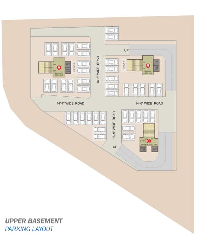  laxminarayan sky Block A To C Cluster Plan for Upper Basement Floor