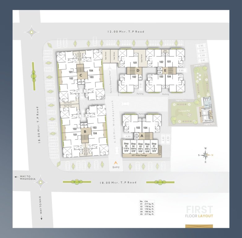 the splendid Block A To E Cluster Plan for 1st Floor