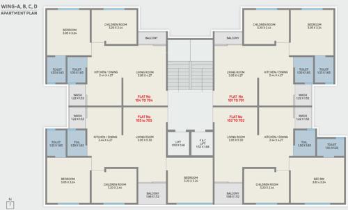  westgate-nobella Tower A, Tower B, Tower C, Tower D  Cluster Plan from 1st to 7th Floor