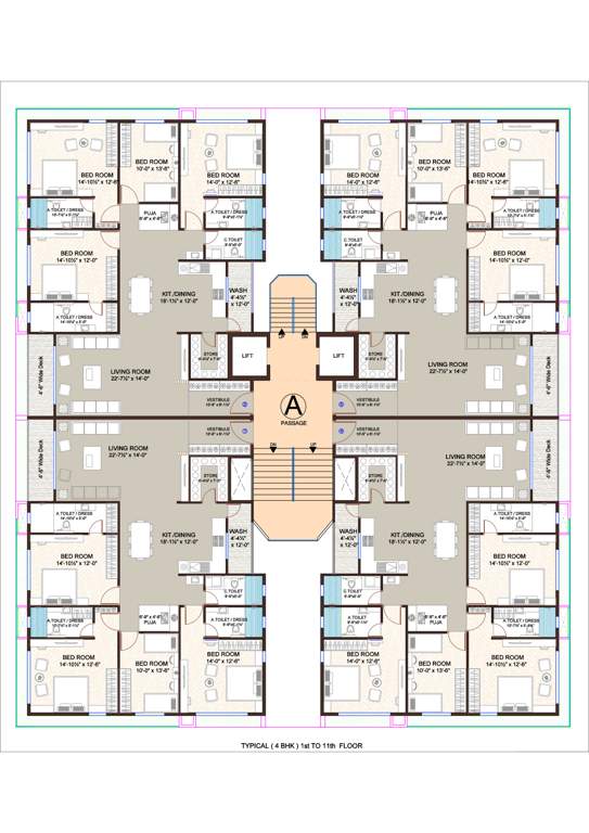  the ultima Block A Cluster Plan from 1st to 11th Floor