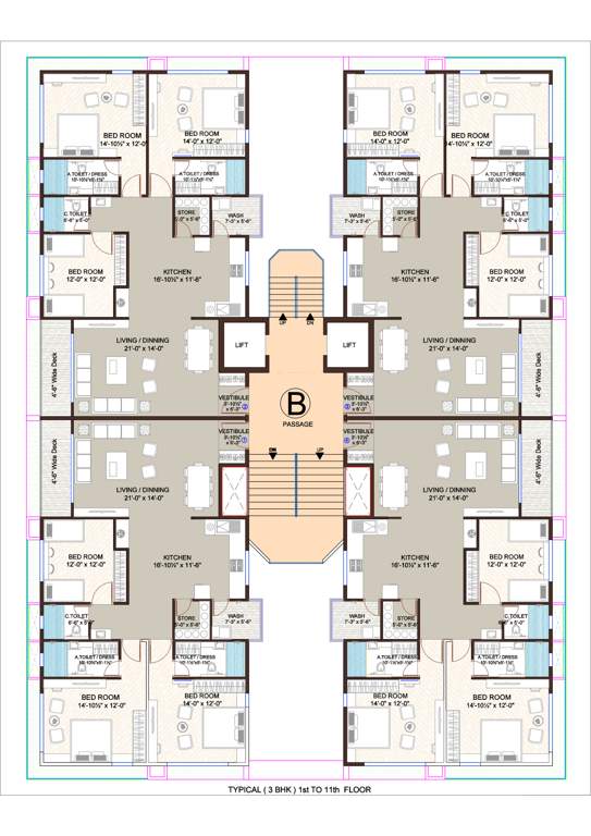  the ultima Block B Cluster Plan from 1st to 11th Floor