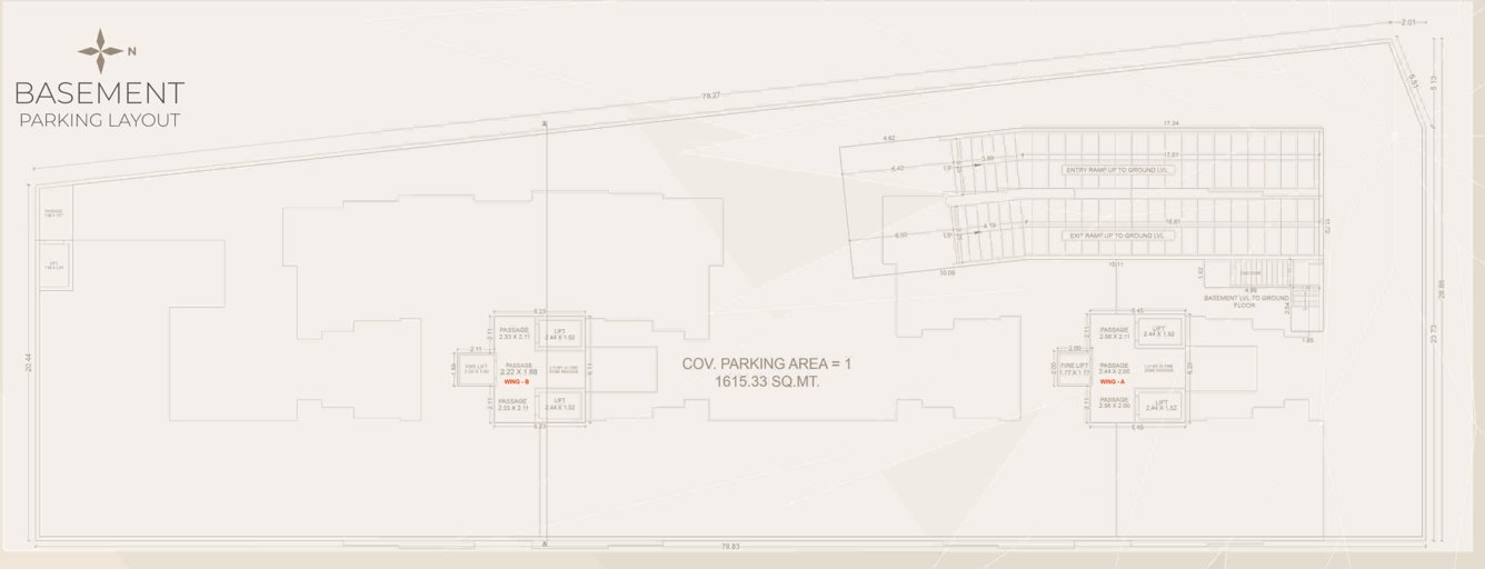 vallabh heights Block A And C Cluster Plan for Basement Floor
