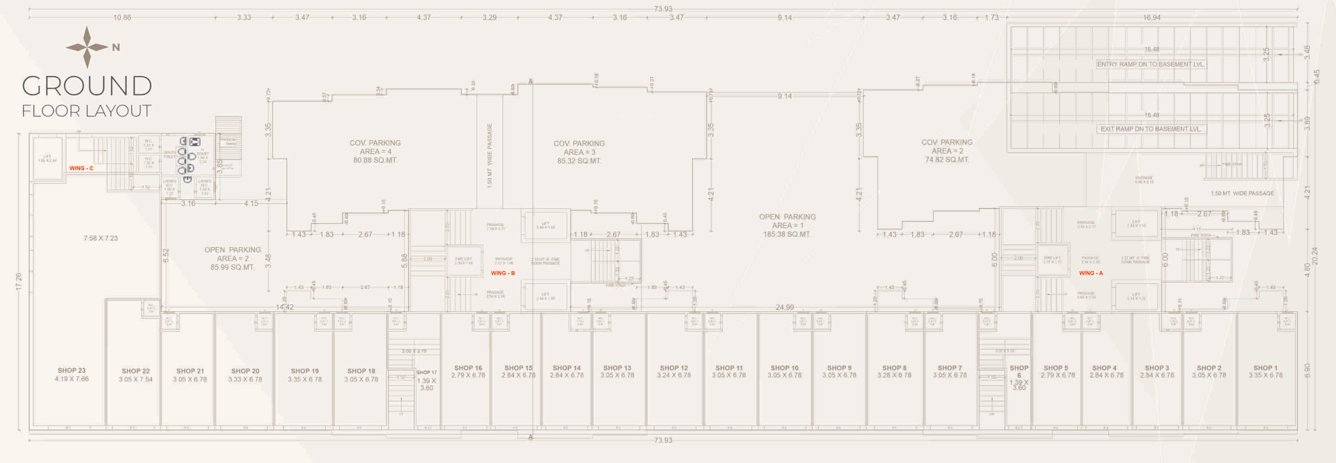 vallabh heights Block A And C Cluster Plan for ground Floor