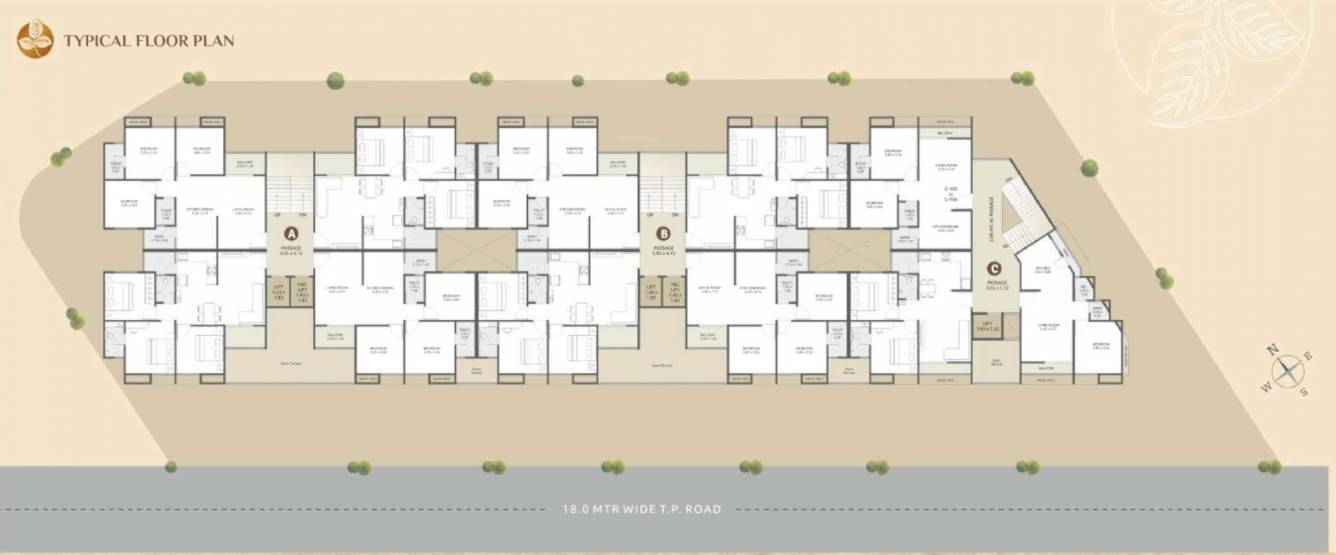 shivam luxuria Tower 1 Typical Cluster Plan