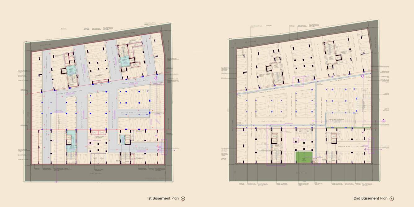  the grand ultima Block A To D Cluster Plan for Basement 1 And 2 Floor