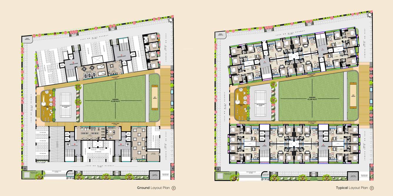  the grand ultima Block A To D Cluster Plan for ground To Typical Floor