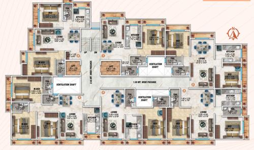  vishwa Wing A Cluster Plan from 4th to 5th Floor