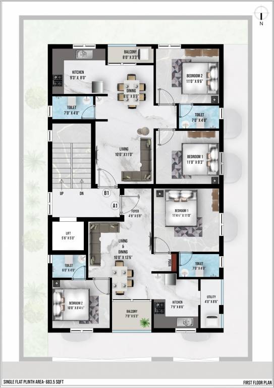  imaiaham Imaiaham Cluster Plan For 1st Floor