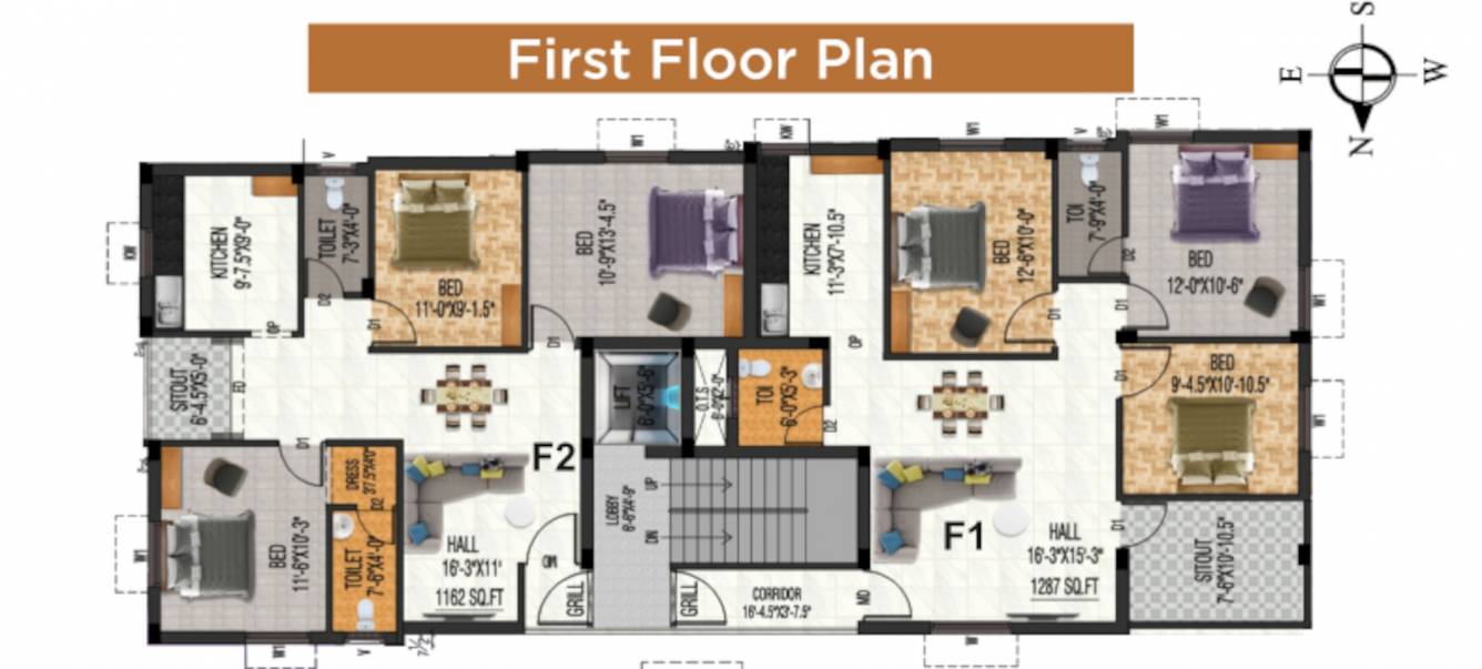  appartments phase 2 Appartments Phase 2 Cluster Plan for 1st Floor