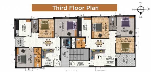  appartments-phase-2 Appartments Phase 2 Cluster Plan for 3rd Floor