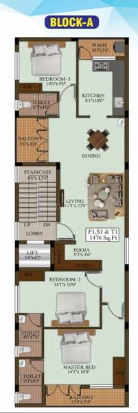  pavayee-flats Block A Typical Cluster Plan