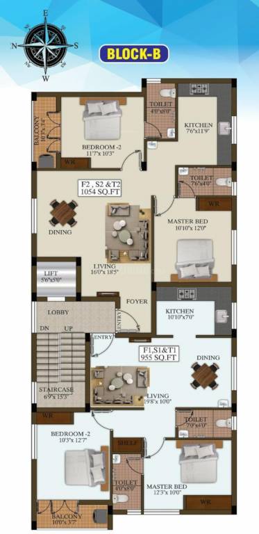 pavayee flats Block B Typical Cluster Plan