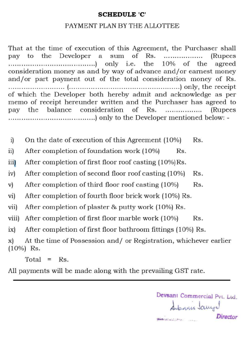 deb-orchid-residency Construction Linked Payment (CLP) Payment Plan