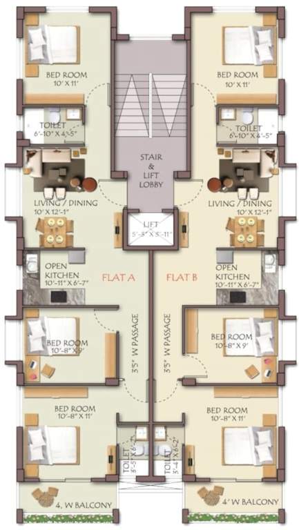  residence Matri Residence Cluster Plan from 1st to 4th Floor