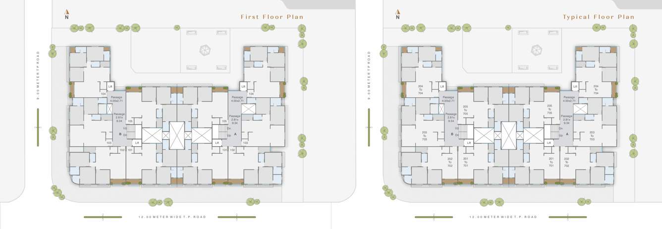 malbar royal Block A And BLock B Cluster Plan from 1st to 7th Floor