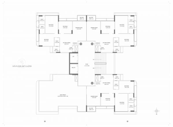  lake-abode Lake Abode Cluster Plan for 14th Floor
