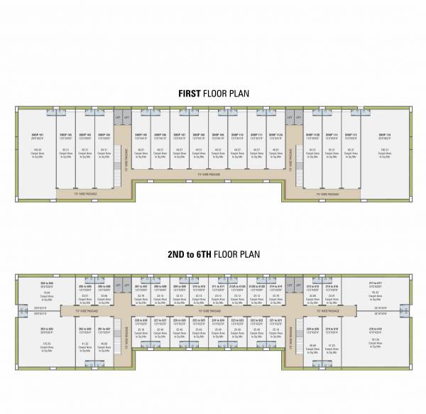  empire-and-elegance Block A To E Cluster Plan from 1st to 6th Floor